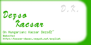 dezso kacsar business card